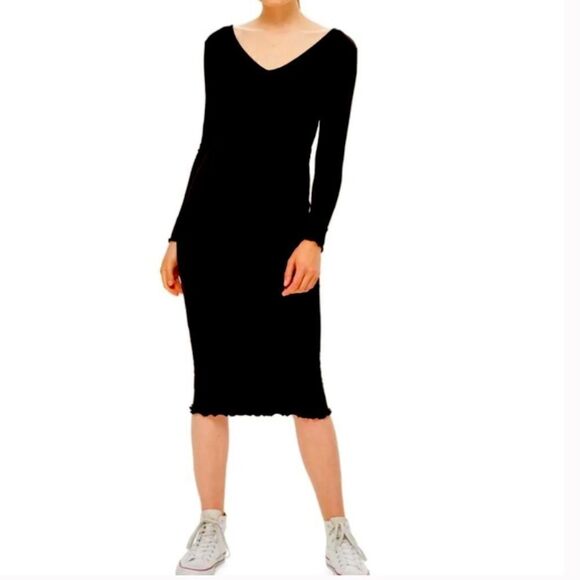 TOPSHOP RIBBED MIDI DRESS - Picture 1 of 4